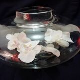 Flat vase "ufo" in thick glass