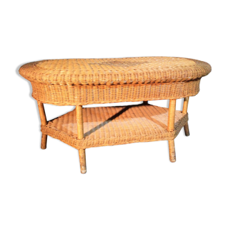 Table basse rotin 1960s