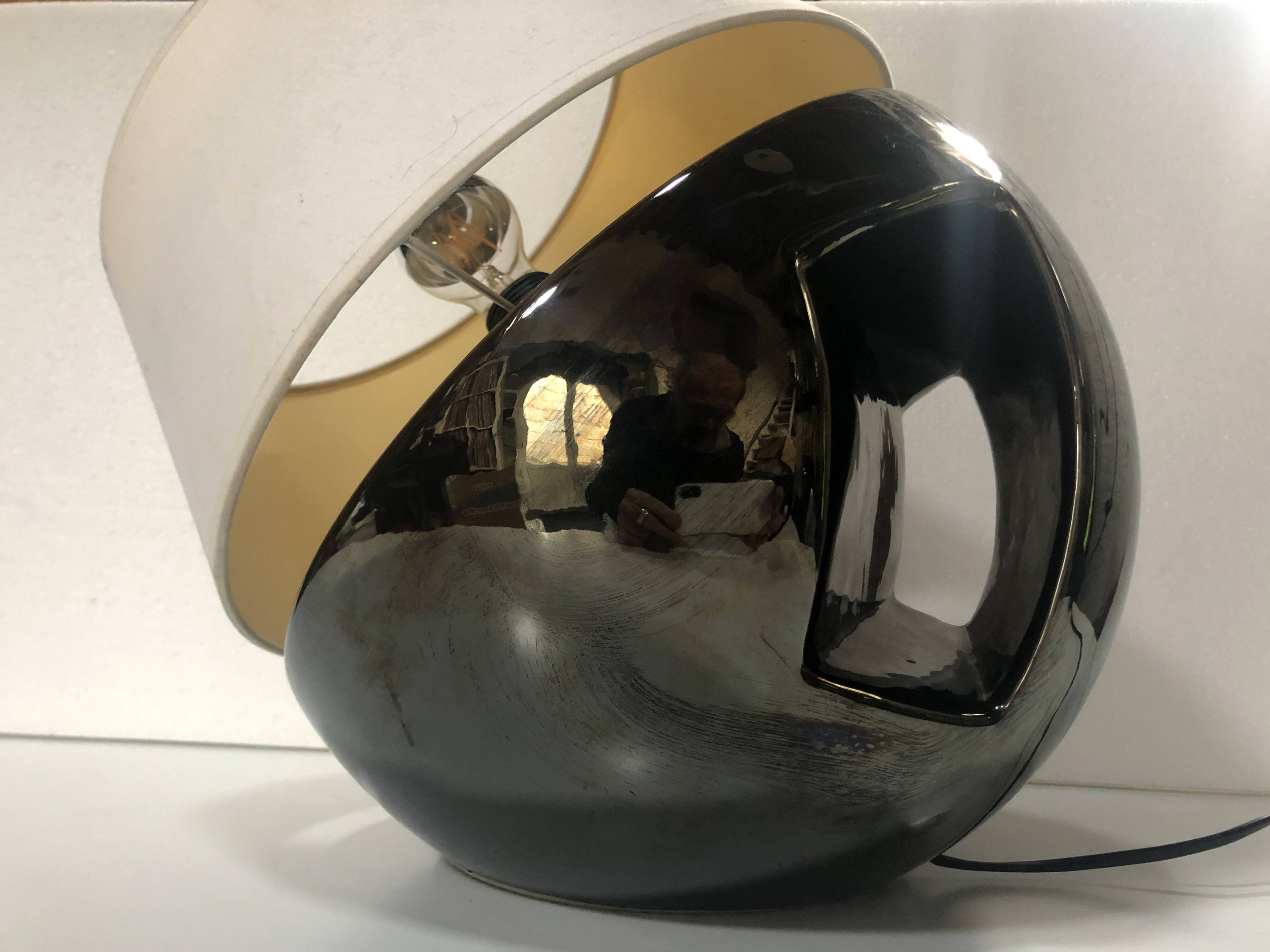 Large Vintage Lamp • Glazed Earthenware • Louis Drimmer • Space Age • 1960