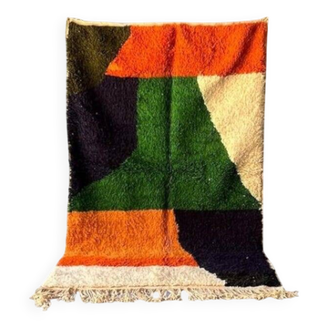 Ecru Berber rug with colorful patterns 250cmx150cm