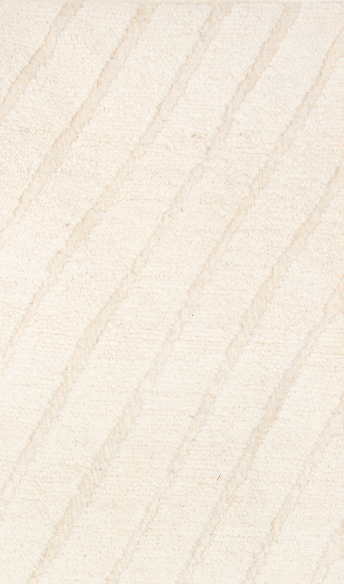 Berbere carpet beni ouarain ecru corridor with relief bands 303 x 78 cm