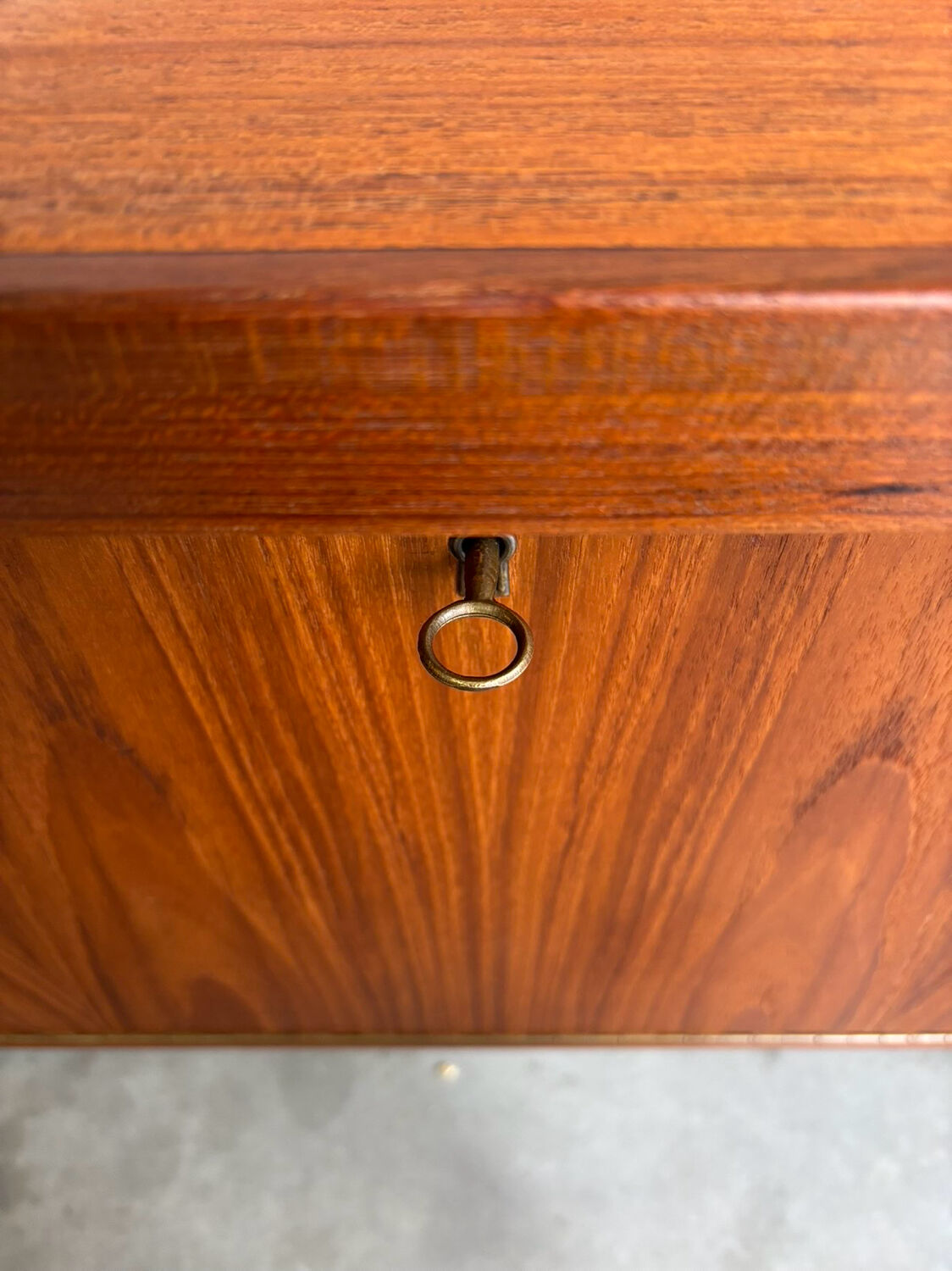 Big vintage Danish freestanding desk in teak