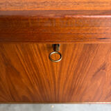 Big vintage Danish freestanding desk in teak