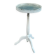 White tripod gueridon in Louis XVI style with a mirrored top, 1970.