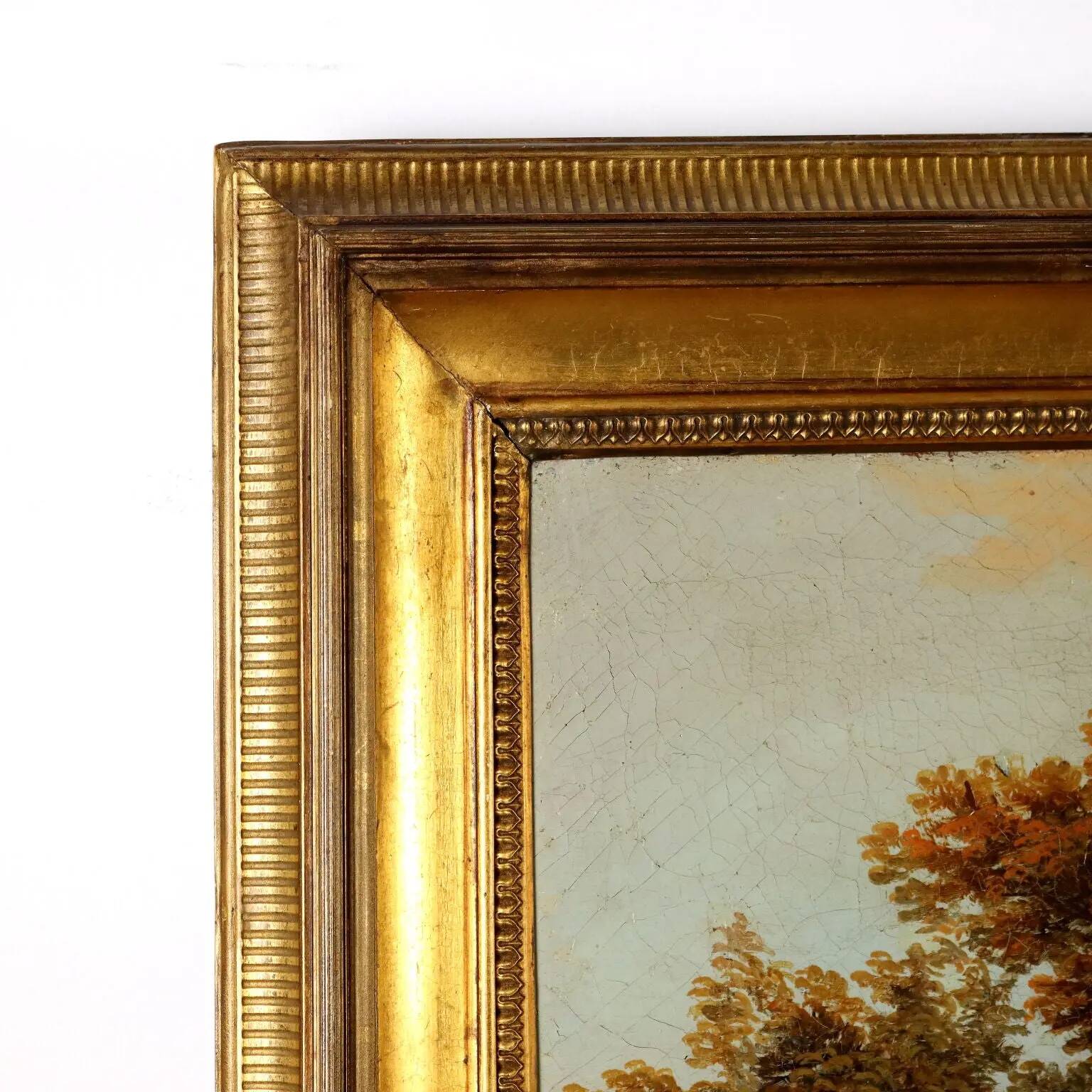 Old painting signed by Christian Georg Schütz I, landscape from the 1700s.