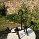 Large vintage brutalist wrought iron candlestick from the 1960s