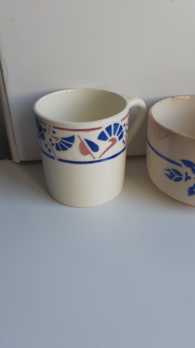 6 coffee cups Digoin Badonviller Sarreguemines