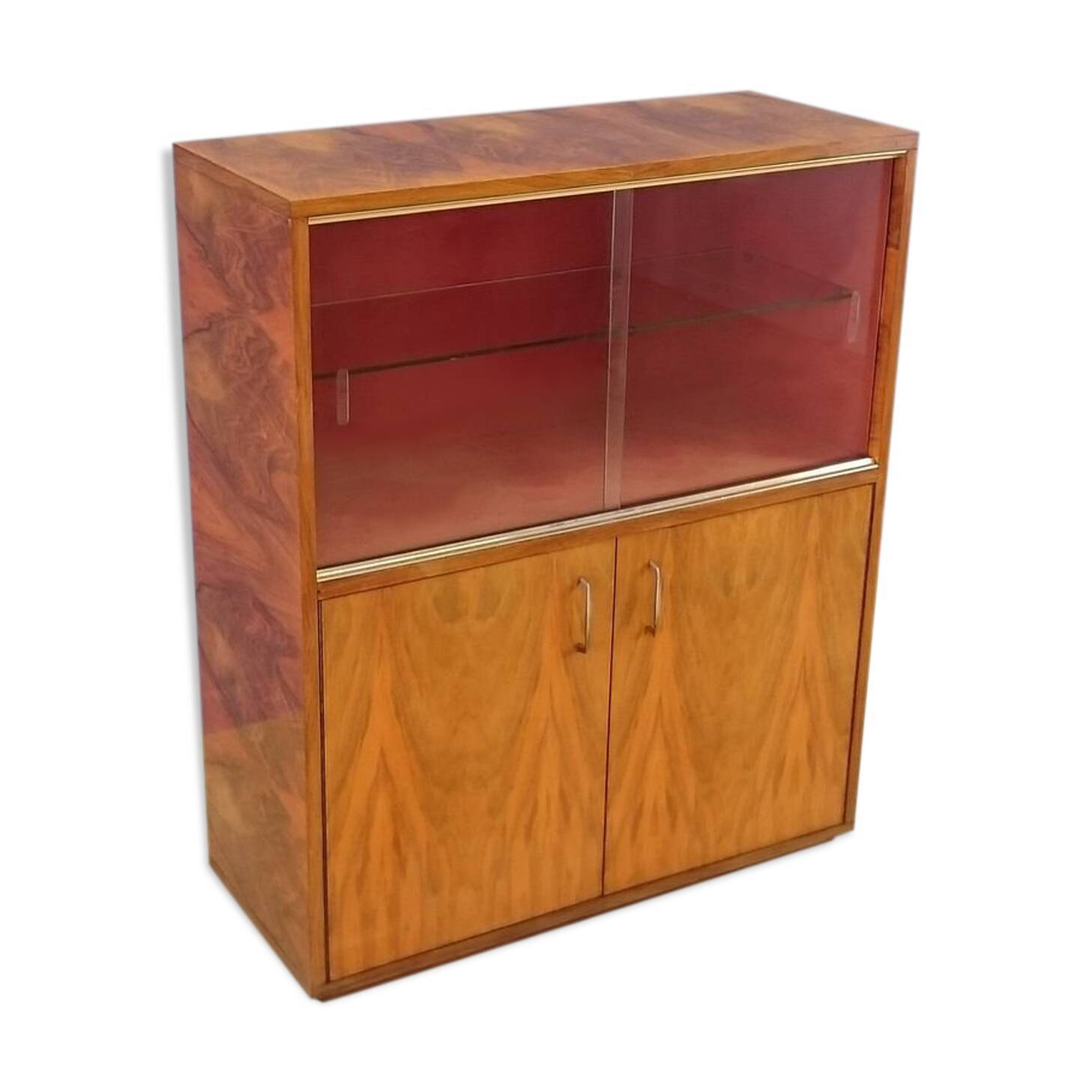 Showcase in blond walnut