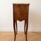 Louis XV style bedside table in marquetry wood and marble
