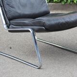 Paire de fauteuils Lange Drabert en cuir 1970