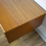 Low Scandinavian teak sideboard Metal