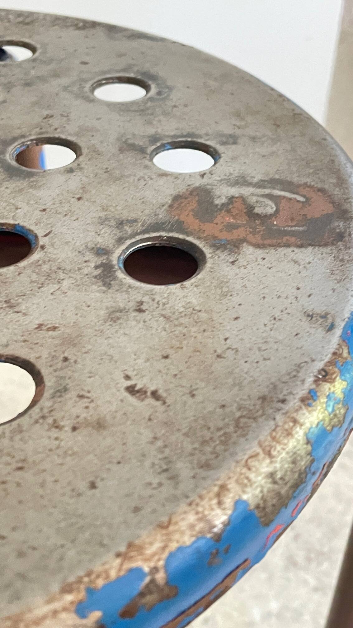 Industrial stool steel patina rusty steel vintage