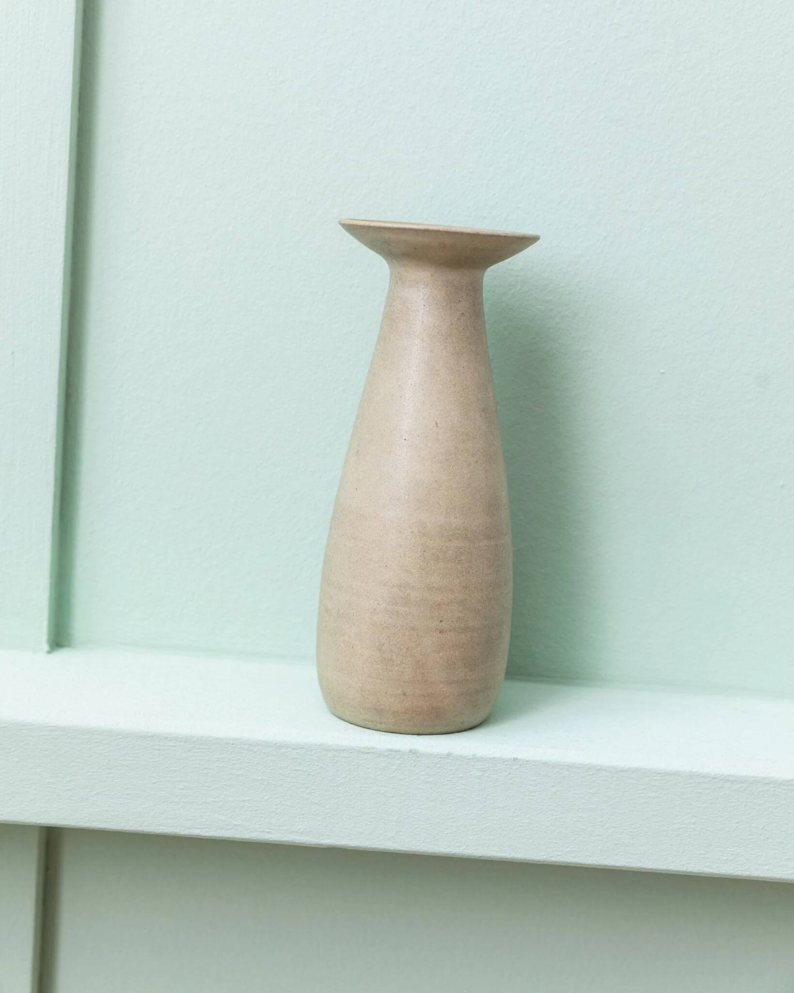 Beige Studio Keramik Ceramic Vase by Heinz Pelzer – West Germany, 1970s Mid-Century