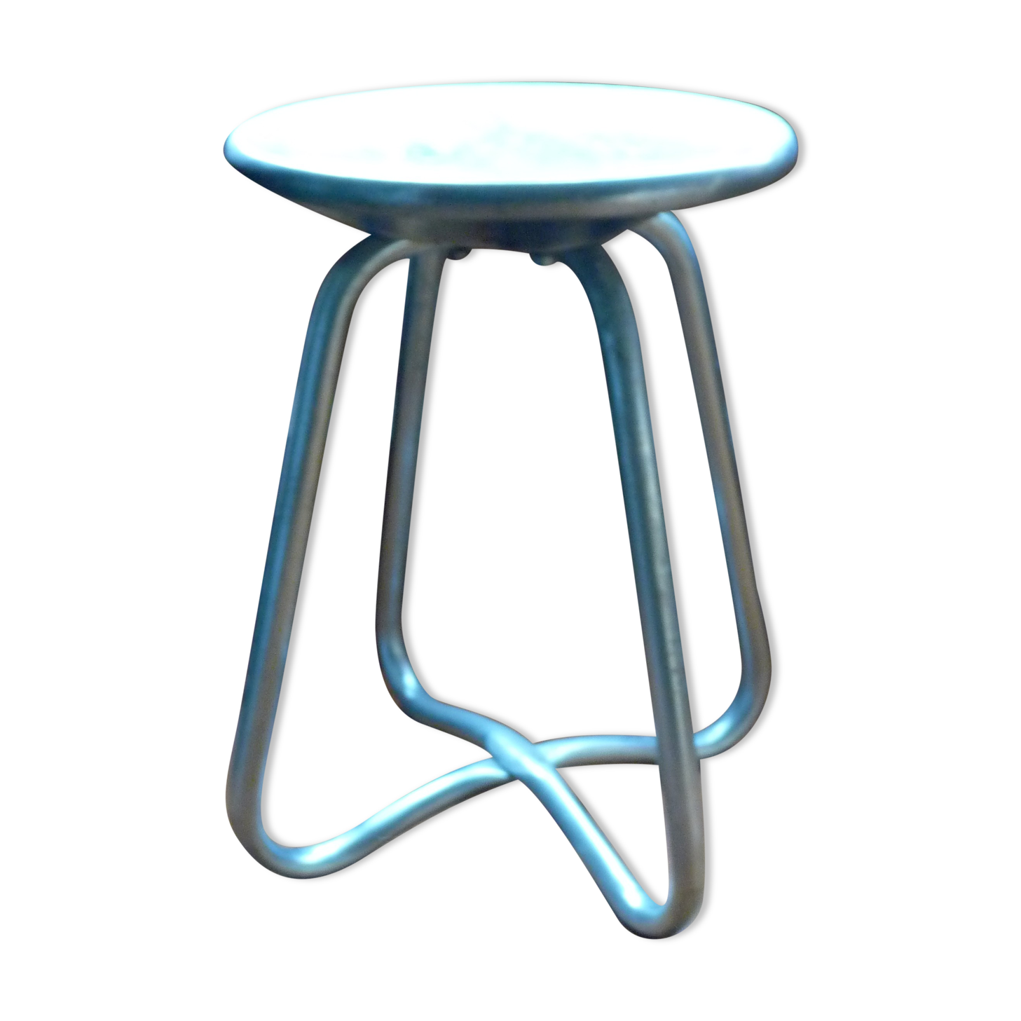 Massive cast aluminum stool Habitat 1980