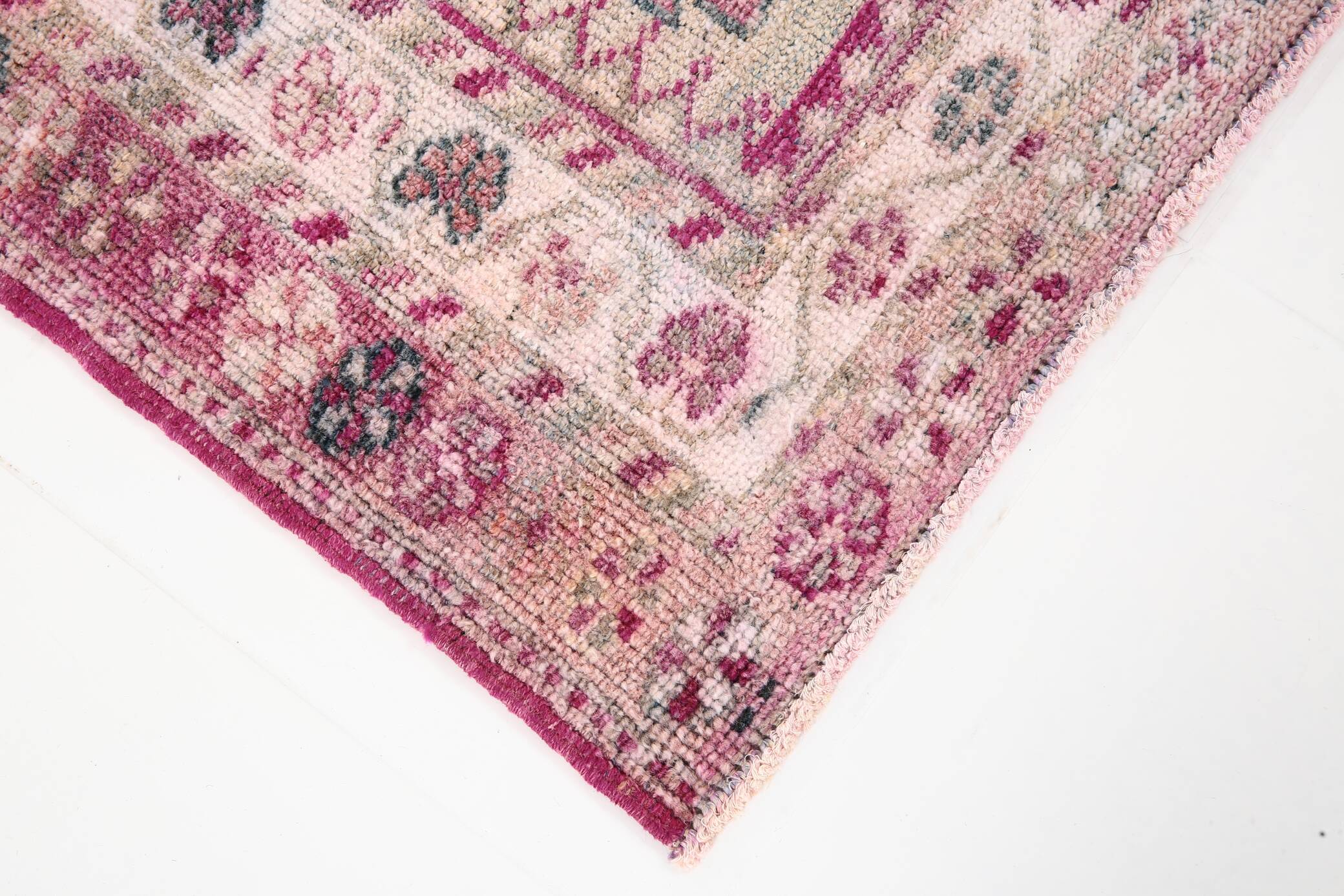 Shades of Pink Turkish Hallway Runner Rug, 78x360 Cm
