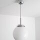 Suspension / chandelier brewery - Large opaline globe 30 cm -Italy 70s