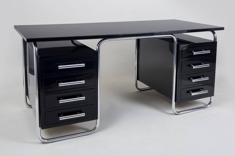 Bauhaus Writing Desk in Chrome by M. Breuer for Thonet, Czech, 1930s