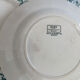Lot of 6 green ironstone plates, antique French faience.