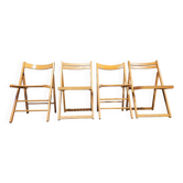 Set de 4 chaises pliantes dépareillées vintage
