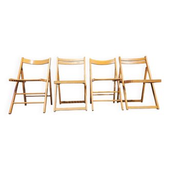 Set de 4 chaises pliantes dépareillées vintage