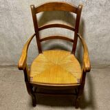 Straw country armchair