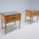 Mid-century modern pair of wooden nightstands, italy, 1960s