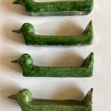 Set of 4 knife holders in varnished earth of Biot 1960