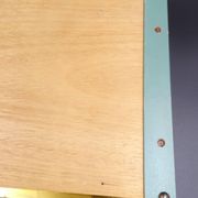 Plateau en bois métal et miroir vers 1950