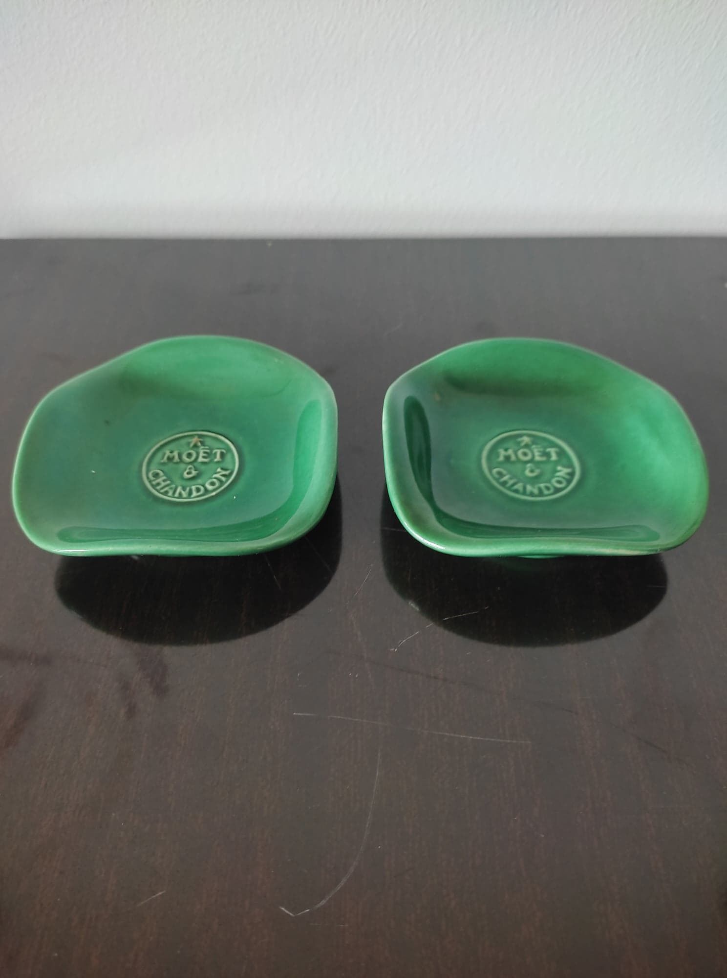 Set of 2 MoëtetChandon vintage cup, empty pockets, coasters or bottle bottoms.