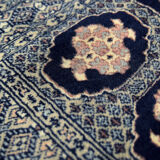 Vintage pakistani hand-woven oriental blue bukhara rug from ikea, 1960s