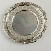 Silver metal ramekin with glass insert, ribbons, bows