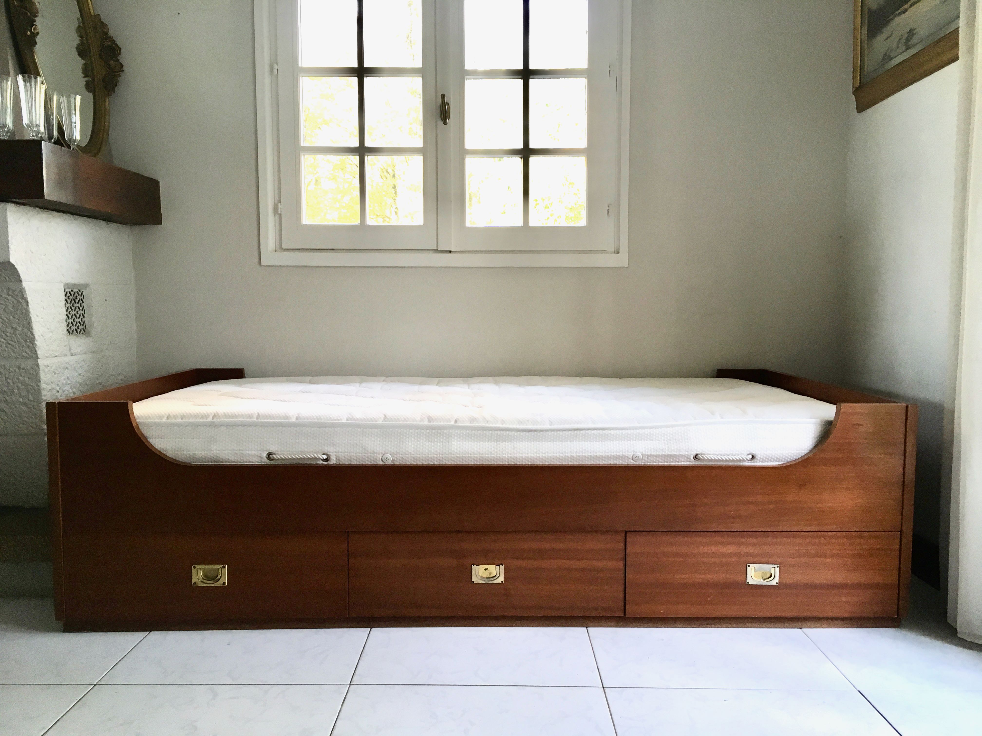 Scandinavian teak bed 70s-80s