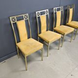 Chaises de salle à manger vintage en laiton de Belgochrom, années 1970