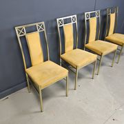 Vintage brass dining chairs by Belgochrom, 1970s