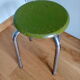 Tabouret métal chromé et bois
