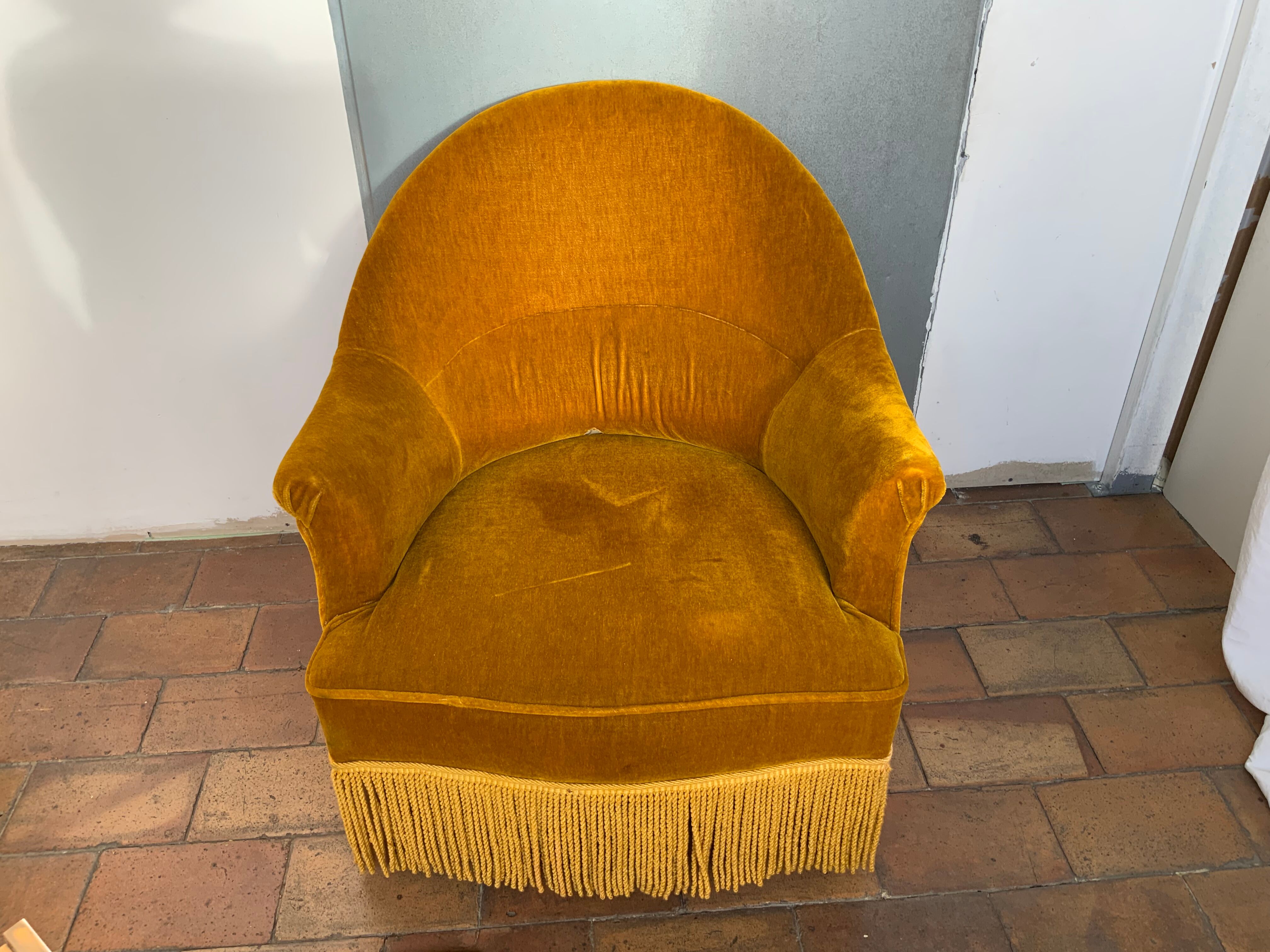 Velvet toad armchair