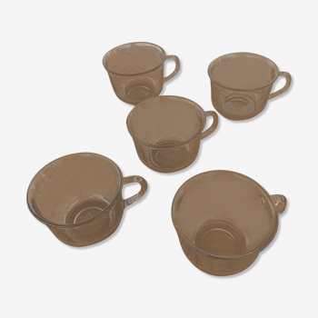 Set de 5 tasses à café en verre fumé Arcoroc Nord essence