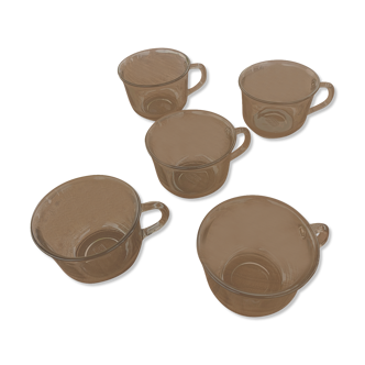 Set de 5 tasses à café en verre fumé Arcoroc Nord essence