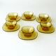 Coffee set vereco vintage amber color - 6 cups and under cups