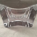 Gros cendrier en cristal massif moderniste design monogramme "sa" art