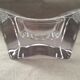 Large ashtray in solid crystal modernist design monogram "sa" art