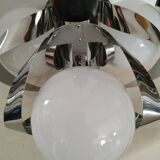 Design space age 3 globes opaline and stainless hanging lamp