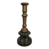 Marble and brass candle holder