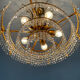 Lustre en bronze et cascade de pampilles en cristal