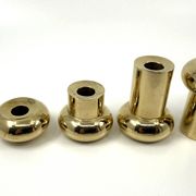 6 small brass candlesticks • Landskrona Mässing • Sweden • Circa 1978
