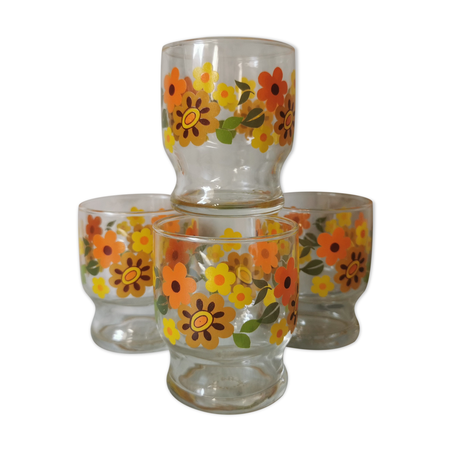 Vintage Arcoroc Flowers Glasses
