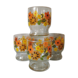 Verres vintage Fleurs Arcoroc