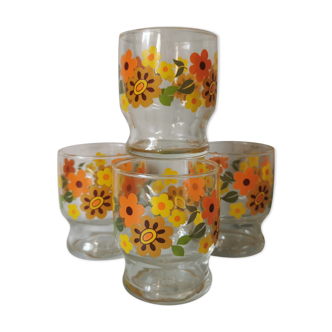 Vintage Arcoroc Flowers Glasses