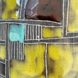 Vintage ceramic vase with abstract decor, Vallauris circa 1960