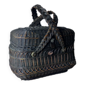Old Bressan basket in blackened wicker